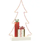 J-Line Sapin+cadeaux led blanc/rouge/vert large