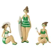 J-Line Baigneuse resine vert assortiment de 3