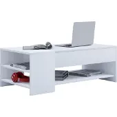 VCM Table basse en bois simple | Dimensions env. H. 35 x W. 100 x D. 50 cm | Table salon avec tiroir - Tindus