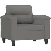 vidaXL Fauteuil gris foncé 60 cm Tissu microfibre
