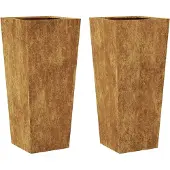 vidaXL Jardinières 2 pcs 35x35x75 cm acier résistant aux intempéries