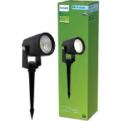 Philips Spots/projecteurs d'extérieur Reuel, 1,5 W, noir, plastique, IP44, III, éclairage contemporain, jardin, terrasse