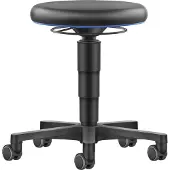 BIMOS Tabouret Allround , réglable en hauteur, roulettes doubles, similicuir, anneau de couleur bleu