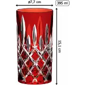 Riedel Laudon Highball 1515/04S3R Verre à long drink rouge, Colour:Red