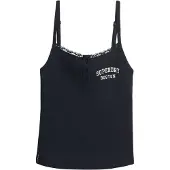 Superdry Femme Débardeur à Boutons Athletic Essentials Brodé Bleu Marine Taille: 44