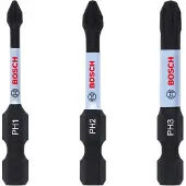 Bosch Embout à impact PRO Phillips, PH1x55, PH2x55, PH3x55 mm, 3 pcs. (Fente de vis, Hexagonal)