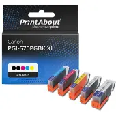 PrintAbout Cartouche compatible pour Canon PGI-570 XL / CLI-571 XL PGBK/C/M/Y/BK - 5 couleurs - Grande capacité - Multipack