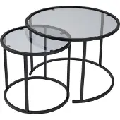 Skye Decor , Aurum - 60, 42 - Noir, Gris, Ensemble de tables basses, Noir, 100 % métal, 60 x 60 x 43 cm