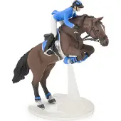 Papo - peint la main - Figurine - Poulains de chevaux et poneys - Horse de saut avec fille d' quitation-51560 - Collecble - pour les enfants -