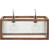 Beliani Lampe suspendue lumière bois naturel mangue plafonnier boho style industriel fait main accessoires maison