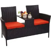 Mendler Poly-Rattan Banc avec table -E24