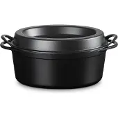 Le Creuset Doufeu cocotte en fonte émaillée ovale, 32 cm, 7,2L noir
