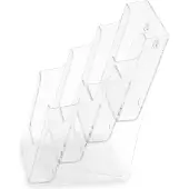 Deflecto Porte-brochures, DIN long vertical, 4 compartiments, transparent (DL)