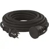 Emos Câble d'extension avec mise à la terre 1 prise noir 10 m (P01710) (10 m, CEE 7/4)