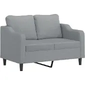 vidaXL Canapé à 2 places Gris clair 120 cm Tissu
