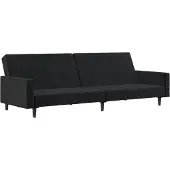 vidaXL Canapé-lit 2 places noir velours