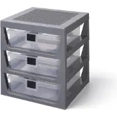 LEGO Rangement av. 3 tiroirs - 32x34x37 - Gris - - UneTaille - Tiroir