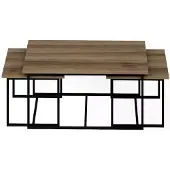 Emob Woody Fashion Table gigogne | 3 pièces | 100% Mélamine | Noyer