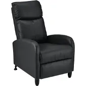 En.casa Fauteuil de relaxation Bregenz Fauteuil de relaxation 102x60x92 cm Fauteuil de télévision Fauteuil avec dossier réglable Fauteuil TV en similicuir Noir []