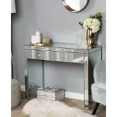 Beliani Console Marle Effet Miroir Argenté