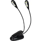 HomeShopXL Lampe de lecture sans fil avec clip - Eclairage de livres - Lampe de bureau avec éclairage LED et pince - Double lampe de lecture - Batterie ou USB