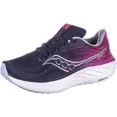 Saucony Chaussures de running pour femmes RIDE 18, couleur bleu marine/fuchsia. Taille : 8
