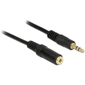 DeLOCK - Rallonge de câble audio - mini-phone stereo 3.5 mm femelle pour mini-phone stereo 3.5 mm mâle - 1 m - noir