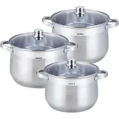 Klausberg Ensemble de Casseroles 3 Grandes Casseroles Inox 7-10,7L