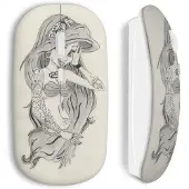 MANIACASE Souris Sans Fil - Ariel - Punk - Clé USB WiFi incluse - Compatible Mac et PC - Blanc