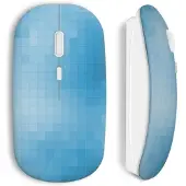 MANIACASE Souris Sans Fil - - Blue Pixels - Clé USB WiFi Incluse - Compatible Mac et PC - Bleu