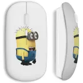 MANIACASE Souris Sans Fil - Minion - Clé USB WiFi - Compatible Mac et PC - Couleur Blanc - Technologie Sans Fil