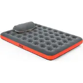 Bestway 67703 Double Roll & Relax 203x183x22 Cm Double Air Bed With Built-in Pump Gris 203 x 183 x 22 cm