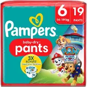 Pampers Baby-Dry Pants Paw Patrol, Taille 6, 19 couches-culottes