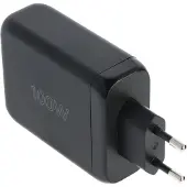 Goobay 65555 Chargeur rapide multiport USB-C PD GaN (100 W) noir, noir - 3x ports USB-C (Power Delivery) et 1x port USB-A (Quick Charge)