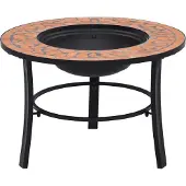 vidaXL Foyer Mosaïque Céramique Terracotta 68 cm