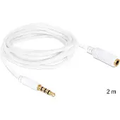 DeLOCK Câble Jack 3,5mm ST/BU 4Pin iPhone 2,0m blanc -
