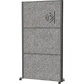 MAUL Système de cloisons MAULconnecto, modules enfichables, 3x voile acoustique foncé, fixation velcro, sur roulettes, H 1800 x L 1000 mm, anthracite