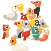 Janod - Jeu magnétique Mix and Match Birds (24)