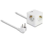 DeLOCK Steckdosenwürfel 3-fach USB PD3.0 Ladegerät 20W weiß