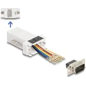 DeLOCK D-Sub 9 broches mâle vers RJ45 femelle Kit de montage blanc -