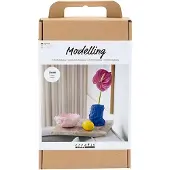 Creativ Company Kit de bricolage Vase à modeler et bol Papier mâché DIY Set