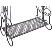 Beliani Porte-serviettes aspect antique noir 60 x 90 cm sur pied 3 bras GLADIS