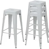 Mendler Tabouret de bar -A73 Métal (lot de 4)