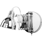 Beliani Lot de 2 appliques murales Luminaire en métal argenté Bras orientable Industriel