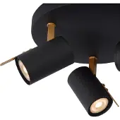 Lucide Lampe de plafond Grony Noir à 3 lumières
