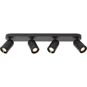 TRIO Spot de plafond noir 4 tubes mobiles 4xGU10 35W Punch