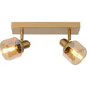 Lucide Spot de plafond BJORN, doré et nuances dorées, 2xE14x40W, verre, dimensions : 15x30x15 cm, IP20,