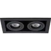 Lucide Projecteur rectangulaire encastré Chimney Double Noir