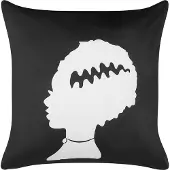 Beliani Coussin MANDEVILLA Velours 45 x 45 cm Abstrait Noir