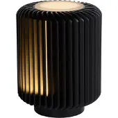 Lucide Lampe de table LED TURBIN noire 5 W, blanc chaud, 400 lm, aluminium, dimensions : 13,7 x 10,6 x 10,6 cm, IP20,